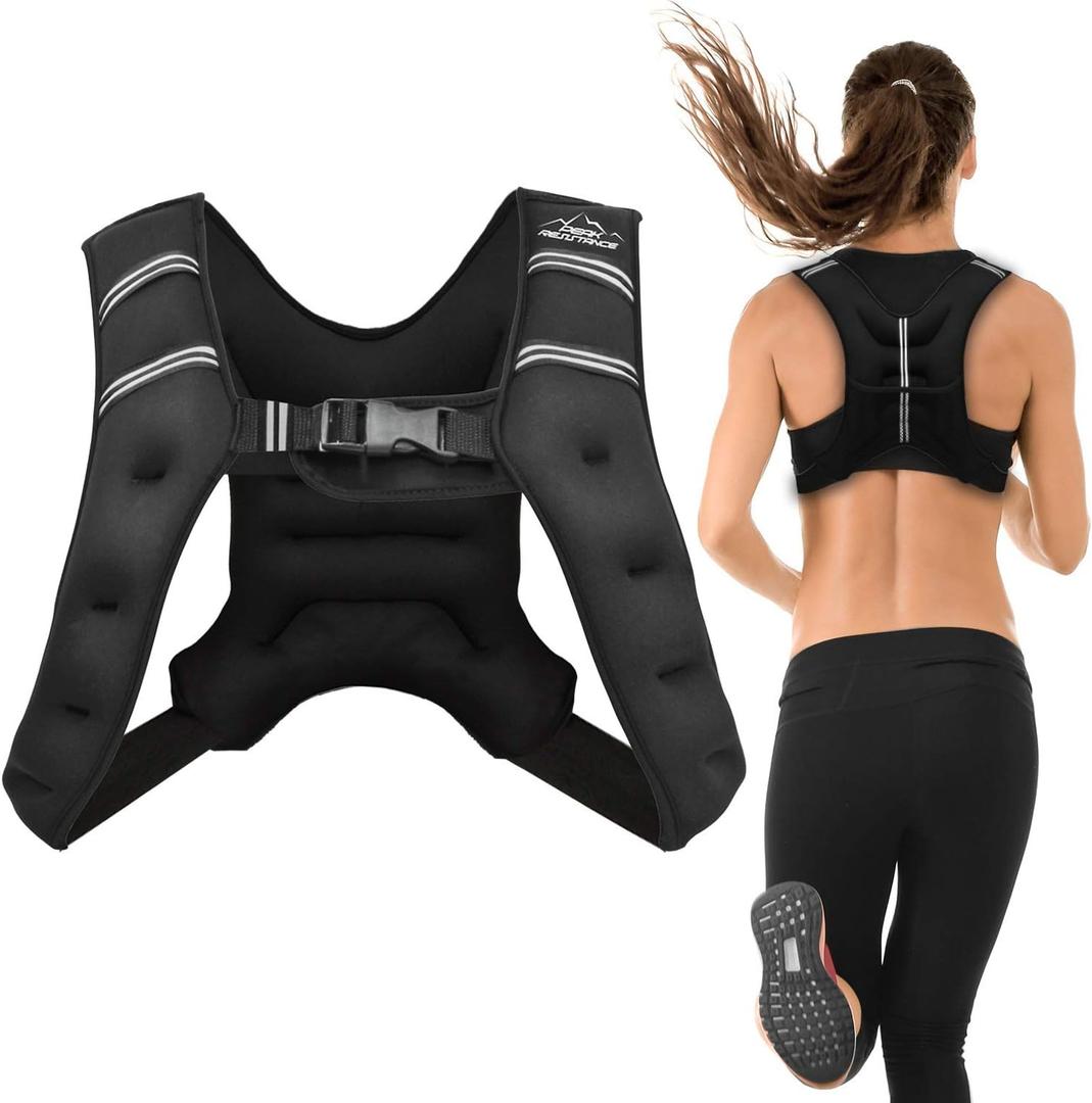 Aduro Sport Weighted Vest Workout Equipment, 4lbs/6lbs/12lbs/20lbs/25lbs/30lbs Body Weight Vest for Men, Women, Kids (4 Pounds (1.81 KG))
