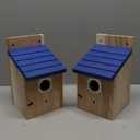 Dreyoo 2 Pack Cedar Bluebird Box Houses for Outside, 1-1/2'' Entrance Hole Wooden Bird Houses with Metal Guard, Secure Latch, Fledgling Grooves, Air Vents for Bluebird Wren Swallow