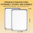 Commercial Quality Baking Sheet Pan Set, Natural Stainless Steel Cookie Sheet, Warp Resistant Nonstick Baker's Half Sheet Pan, Large Thick Cookie Tray Pans for Baking, Roasting(2 Pack, 20X14Inch)