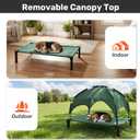 Heeyoo Elevated Dog Bed with Removable Canopy, Portable Dog Cot with Sun Protection Shade Tent, Raised Pet Cooling Cot Bed for Dogs, 42in