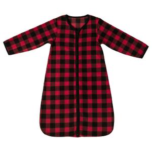 DaysU Micro Fleece Baby Sleep Sack 6-12 Months with Long Sleeves 1.5 TOG, Plush Warm Baby Wearable Blanket with 2-Way Zipper, Unisex Sleeping Bag for Infant Newborn, Buffalo Plaid (Medium)