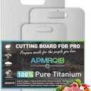 APMRQIB Titanium Cutting Boards for Kitchen,100% Pure Titanium Cutting Board Set of 3, Double Sided Non Toxic Cutting Board, Hygiene Durable Dishwash
