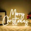 WLHOPE Merry Christmas Neon Sign Dimmable Neon Signs For Wall Decor Led Lights For Christmas Bar Man Cave Club Party Room Shop Window Bedroom Decoration Gifts USB Powered 12.6x16.14in