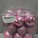 Emopeak 24Pcs Christmas Balls Ornaments for Xmas Christmas Tree - 4 Style Shatterproof Christmas Tree Decorations Hanging Ball for Holiday Wedding Party Decoration (Pink, 2.4"/6.2CM)