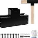 Pergola Bracket kit 6" x 6",3-Way T-Shaped Bracket Woodworks Pergola kit for Wood Beam (Actual: 5.5" x5.5'') Outdoor Gazebos,Patio Pergolas,Log Cabins (1 Pack)