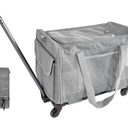 ALSTON Pet Rolling Travel Carrier Rolling Luggage Trolley Case for Pet up to 7.5kg with Handle Four Wheels Shoulder Strap and Cushion for Cat Dog Grey