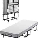 VEVOR 31 in x 75 in Folding Bed with 5 in Mattress, Twin Size, White, Metal Frame & Memory Foam Mattress, Portable Rollaway Bed, 300 lbs Weight Capacity, Adult, Guest