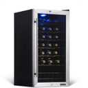 NewAir 27 Bottle Wine Fridge, Freestanding or Built-In Refrigerator, Stainless Steel Cooler, UV Protected Glass Door with Lock and Handle, Compressor Cooling