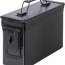 Ammo Can&Ammo case Storage Box,Lithium Battery Metal Storage Box,Fireproof/Waterproof/Airtight/Used for Lithium Battery and Ammo Storage (280 * 96 * 180mm, Black)