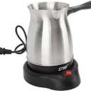 Turkish Coffee Pot, Stainless Steel Arabic, Greek & Turkish Electric Coffee Maker Machine Pot, 600ml Coffee Tea Warmer Kettle with Removable Anti Scald Handle Cordless Base for Home & Travel