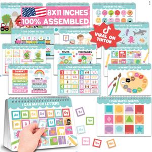 Hadley Designs My First Busy Book for Toddlers 3-5 - Preschool Learning Activities, Preschool Busy Books 3-5, Prek Learning Activities for 3 Year Olds, Montessori Book Velcro, Gift for Kids