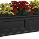 Mayne Fairfield 3-Foot Window Box  Self-Watering, Weather-Resistant Planter for Flowers  Durable Design for Outdoor Use, Perfect for Windows (Black)