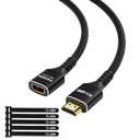 Kxable 8K HDMI Extension Cable 12 FT, HDMI 2.1 Ultra High Speed Male to Female Cord Adapter, OFC Conductor, Compatible with Roku TV Stick PS5 PS4 Xbox Laptop PC Player Google Chromecast Wii U HDTV