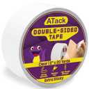 ATack Extra Sticky Clear Double-Sided Tape, Removable, 2-Inch x 20-Yards - Wall Safe Heavy-Duty Double Sides Self Sticky Wall Fabric Tape for Wood Templates, Furniture, Leather, Curtains and Craft