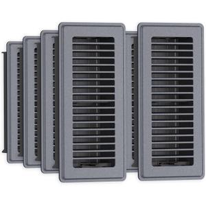 Floor Register 4 x 10-8 Pack Dark Gray Floor Vents, Heavy-Duty Steel Adjustable Airflow Floor Vent Covers, Rust-Resistant Vent Cover are Suitable for Living Room, Bedroom and Bathroom