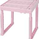 Locker Organizer Shelf Adjustable Width and Height, Ideal Locker for School, Office, and Gym Lockers (Pink)