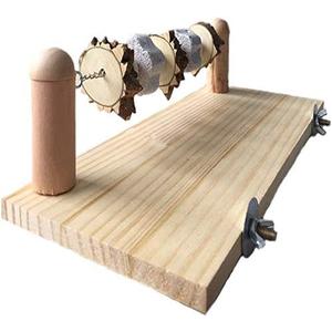 YOU+ Wood + Lava Chew Cage Ledge Platform Shelf, Toys and Accessories, for Small Animal Pet Chinchilla Hamster Rabbit Guinea Pig Rat Mouse Ramp