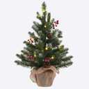 MEETYAMOR 2 FT Mini Christmas Tree, 24" PE Prelit Small Artificial Tabletop Snow Flocked Christmas Trees Decor with 20 Lights Timer, Outdoor Indoor Porch Table Centerpieces Xmas Christmas Decorations (Mymt-104)