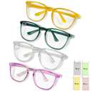 Feaglo Safety Glasses, Safety goggles for Men Women, Clear Lenses with Anti-Fog Coating, 4 Pack Lightweight Blue Light Blocking Protective Eyewear