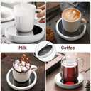 SWEETFULL Coffee Mug Warmer, 36W Electric Coffee Cup Warmer for Desk with 3-Temp Settings Advanced Temperature-Controlled Beverage Warmers Heating Plate for Coffee, Milk, Tea, Candle Wax - White
