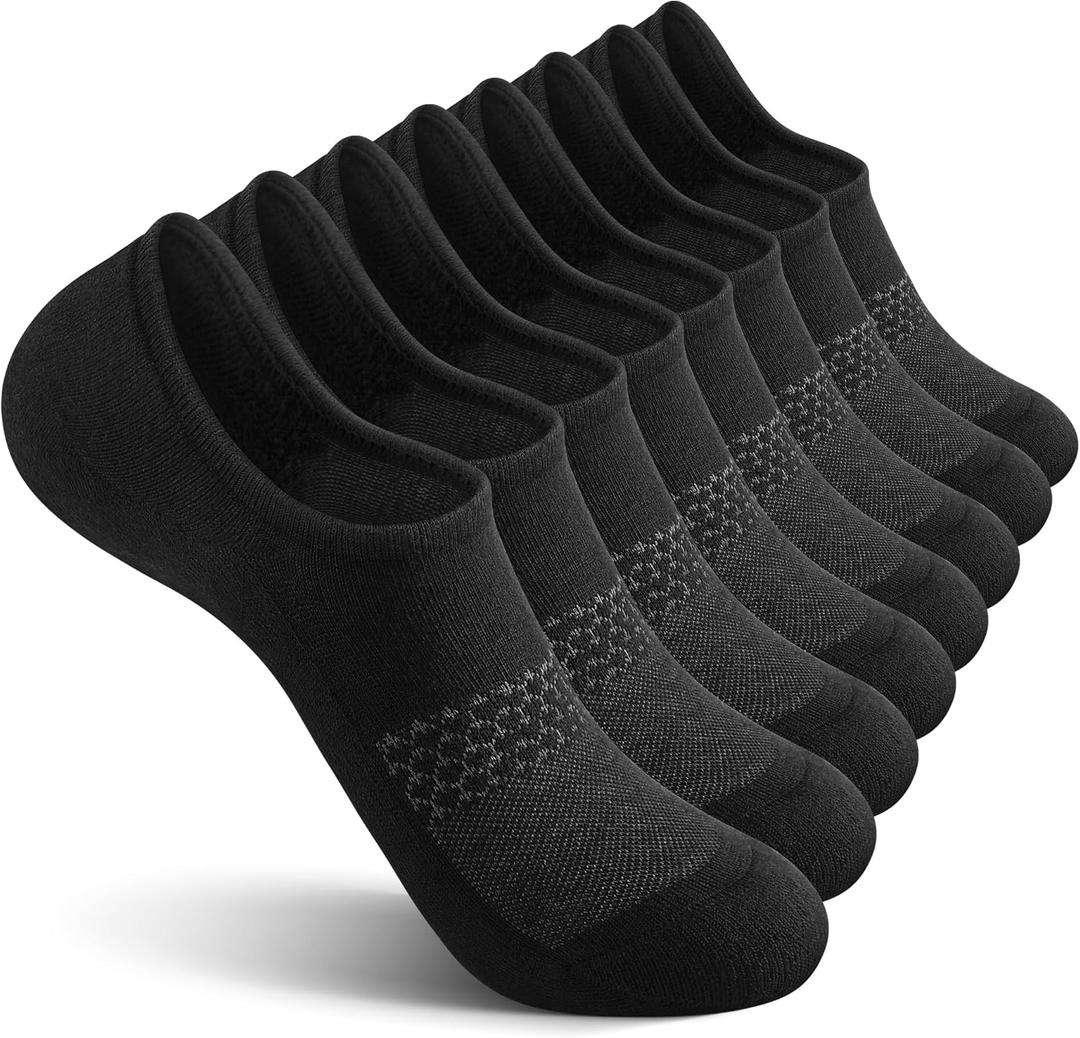 CS CELERSPORT 4/8 Pairs No Show Socks Womens and Mens Athletic Cushioned Ankle Low Cut Invisible Non Slip Socks (Small)