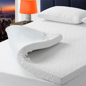 bedluxury 3 Inch Twin Size Mattress Topper Gel Memory Foam, High Density Soft Foam Mattress Pad Cover for Pressure Relief, Bed Topper with Removable Breathable Cover (Twin39 x 75 inch)