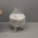 Asense Small Round Ottoman Foot Rest Stool Teddy Velvet Padded Seat Footstool Ottoman with Anti-Slip Wooden Legs (White,Teddy Velvet)