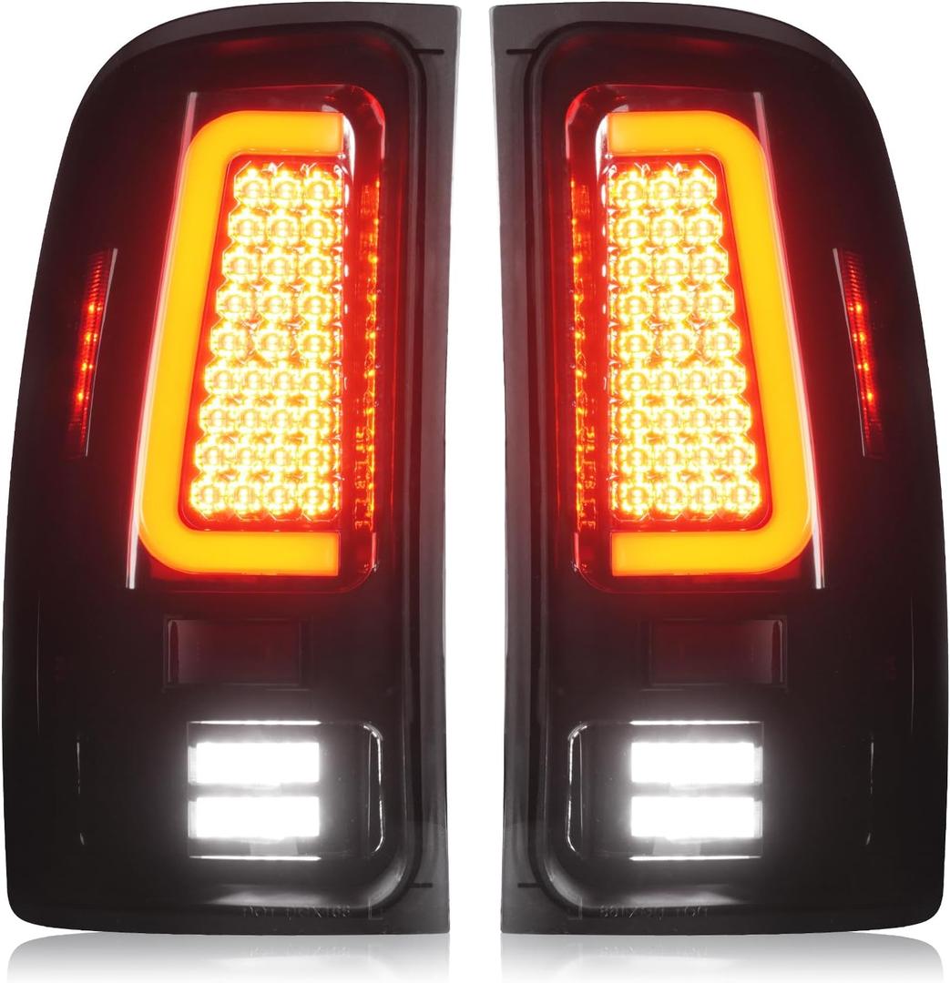 Tresound Rear LED Tail Lights for GMC Sierra 1500 2007-2013 (SLT, WT, SL, SLE), 2500 3500 HD 2007-2014 (Only fit 3500HD with Single Rear Wheel Model) GM2801208, Chrome Housing Smoke Lens