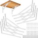 8 Pcs Heavy Duty Shelf Brackets, Floating Metal Shelf Brackets, L Shaped Shelves Support Angle Brackets for Heavy Duty Floating Shelves (9.84 x6.29 inch White)