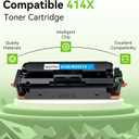 414X Toner Cartridges 4 Pack with Chip Compatible for HP 414X 414A Toner Replacement for HP Color LaserJet Pro MFP M479fdw M479fdn M479dw Pro M454dw M454dn M479 M454 M480f W2020X (BCMY)