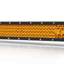 20 Inch Amber LED Light Bar 150W Combo Quad Row Off Road Light | Super Bright Quad Row LEDs, Spot Flood Combo LED Work Light Bumper Grille Yellow Light Bar for Truck Pickup SUV ATV UTV