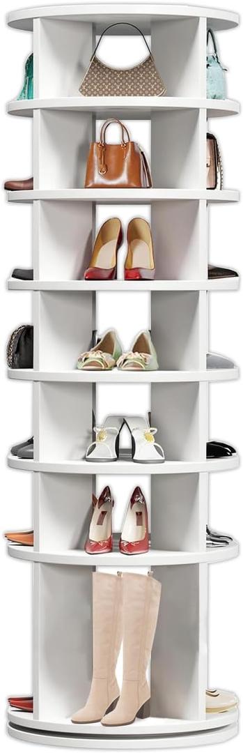 Rotating Shoe Rack, 7-Layer Rotating Shoe Rack, Free-Standing 360 Rotating Shoe Storage Rack, Round Rotating Shoe Cabinet for Entrance Living Room Corridor