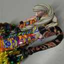 Indian Handmade Designer Cotton Fashion Multi Colored Umbrella Embroidery Boho Umbrellas Parasol 10 Pcs Lot, 25 Inches