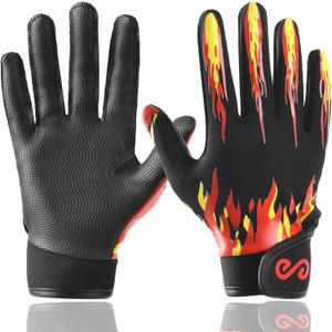 Kids Baseball Batting Gloves Youth Boys,Softball Batting Gloves Youth with Precise Fit & Peak Performance for Young Athletes (Fire Red)