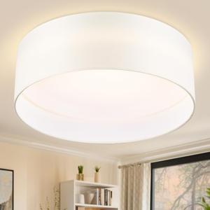 Hamilyeah LED Ceiling Light Flush Mount 24W, White Fabric Flush Mount 12 inch, Traditional Modern Light Fixture Ceiling Mount 5CCT, Simple Ceiling Lighting Fixture, Bedroom, Living Room