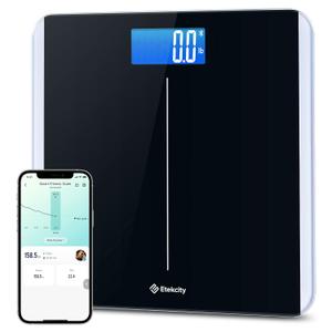 Etekcity Smart Scale for Body Weight and BMI, Bathroom Digital Electronic Weighing Scale for People, Bluetooth Free VeSync APP Connection, Rounded Corner, Accurate to 0.1lb/0.05kg, 400 lbs, Black