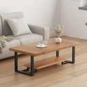 Upgraded 2 Tier Coffee Table Legs, Square Metal 16 Inch Height 18 inch Width, Heavy Duty Bench & DIY Side Table Legs Set of 2