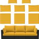 8p Outdoor Cushion Slipcovers Outdoor Patio Cushions Covers Replacement Waterproof with Zipper for 3-Seat Outdoor Rattan Sofa Patio Furniture Cushion Covers Yellow, Covers Only