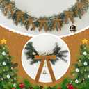 30 Pcs Christmas Velvet Wreath Bows, 5 x 7 Inch Vintage Velvet Ribbon Rustic Crafts Gift Bows for Indoor Outdoor Wreaths Garland Holiday Xmas Tree Wrapping Crafts (Khaki, Width of 1")