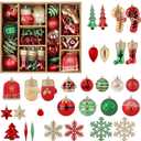 Alupssuc 85ct Christmas Balls Ornaments Set, Colorful Shatterproof Plastic Christmas Tree Ornaments, Xmas Decorative Baubles for Christmas Tree Decorations with Hanging Strings, RedGreenGold