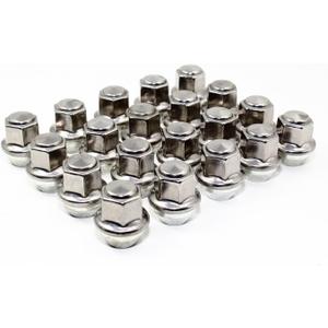 Set of 20 Veritek 12x1.5mm 3/4 19mm Hex 1.25 Inch 31.75mm Length Stainless Steel OEM Factory Style Large Acorn Seat Lug Nuts for Ford Focus Fusion Escape Lincoln MKC MKZ Factory Wheels
