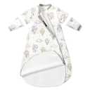 Baby Sleep Sack 3–6 Months, Cotton Sleep Sack with Detachable Long Sleeves, 1.0 TOG Wearable Blanket for Cooler Nights, 2-Way Zipper Toddler Sleeping Sack with Temperature Strip, Hot Air Balloon