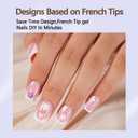 Misssix French Tip Press on Nails, 150Pcs French Tip Gel Nail Tips Short Square Pink, No Need to File Tips Pre-lasting, Fake Nails for Nail Art DIY 15 Sizes