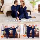 PJGGZ Matching Pajamas for Couples, Long Sleeve PJs for Men & Women Luxury Warm Soft Cozy Two Pieces Set Pijamas in Winter