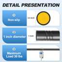 CorkLatta Black Shower Curtain Rod 32 to 43 Inch,1 Inch Diameter Adjustable Spring Tension Stainless Steel Telescoping Rod,Easy Install,No Rust