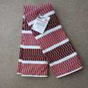 KITCHENAID Chambray Stripe Kitchen Towels 2-Pack, Absorbent 100% Woven Cotton, Passion Red/White, 16”x28”