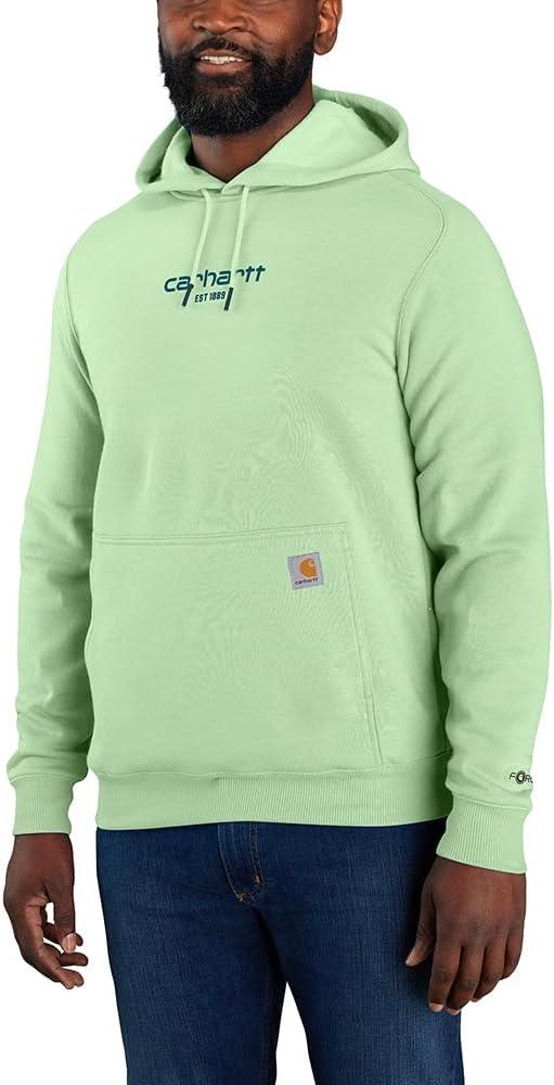 Carhartt Men's 105569 Force Relaxed Fit Lightweight Logo Graphic Sweat (Large Tall, Aventurine)