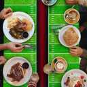 Football Field Tablecloth, 54"x108" Plastic Football Tablecloth Disposable Touchdown Table Cover for Tailgate Football Birthday Party Sport Theme Party Decoration (6 Pieces)
