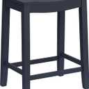 Hillsdale Fiddler Wood Backless Counter Height Stool with Saddle-Style Seat, Navy