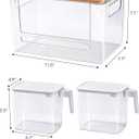 iCASA 3 in 1 Trash Bag and Dishwasher Pod Organizer Garbage Bags Dispenser | Large Acrylic Trash Bag Holder with Bamboo Lid, with 2 Pack Laundry Detergent Pods Container, Under Kitchen Sink Organizer